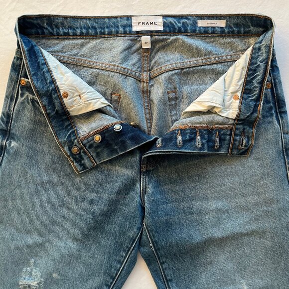 Frame Le Slouch Jean in Bluejay Rips - Picture 5 of 9